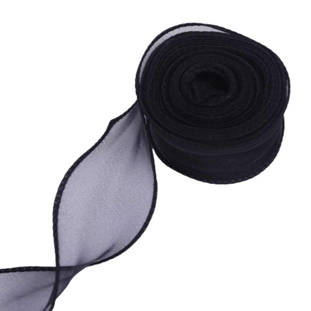 Organza Ribbon Black 4 CM 9 Meters